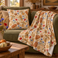 Lughnasadh Wheat & Corn Dolly Velveteen Plush Blanket – Lightweight Lammas Harvest Throw