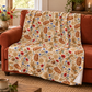 Lughnasadh Wheat & Corn Dolly Velveteen Plush Blanket – Lightweight Lammas Harvest Throw