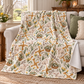 Imbolc Lamb & Brigid’s Cross Velveteen Plush Throw | Lightweight Snowdrop Blanket