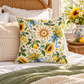 Litha Sunflower & Lemon Faux Suede Pillow | Summer Solstice Pagan Decor