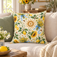 Litha Sunflower & Lemon Faux Suede Pillow | Summer Solstice Pagan Decor