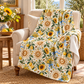 Litha Sunflower & Lemon Velveteen Plush Throw | Lightweight Summer Solstice Blanket