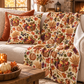 Mabon Harvest Basket Faux Suede Pillow | Autumn Equinox Pagan Decor