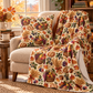 Mabon Harvest Basket Faux Suede Pillow | Autumn Equinox Pagan Decor