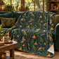 Beltane Fairy & Dragonfly Velveteen Plush Throw | Lightweight Enchanted Woodland Blanket