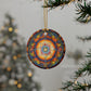 Vibrant Mandala Ceramic Ornaments - 2-Sided Decor for Holidays, Festive Gifts, Home Decor, Tree Hangings, Meditation - Divine Mystic Moons