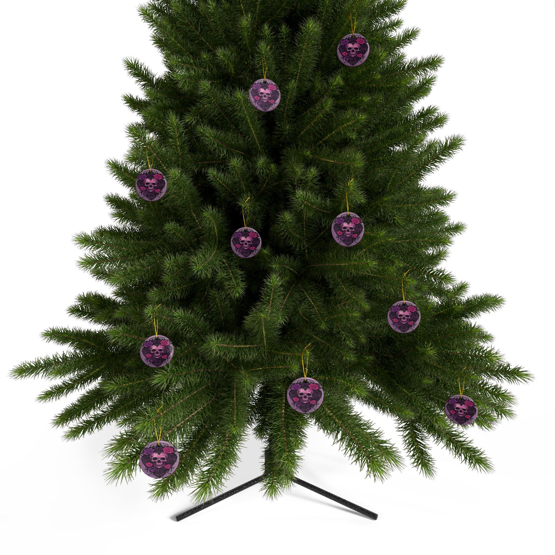 Purple Skull and Roses Holiday Ornament Alter Decor Home Decoration (1pc, 3pcs, 5pcs, 10pcs) - Divine Mystic Moons