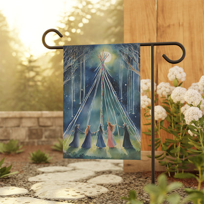 Moonlit Maypole Beltane Garden Flag