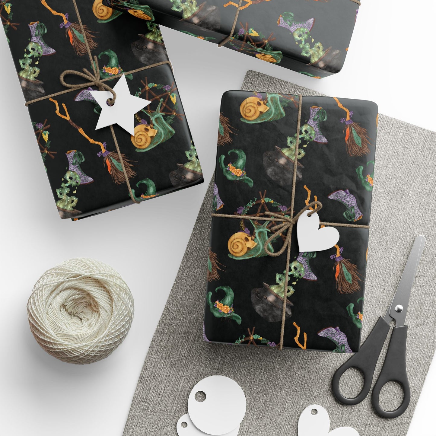 Midnight Witch Hat & Cauldron Wrapping Paper