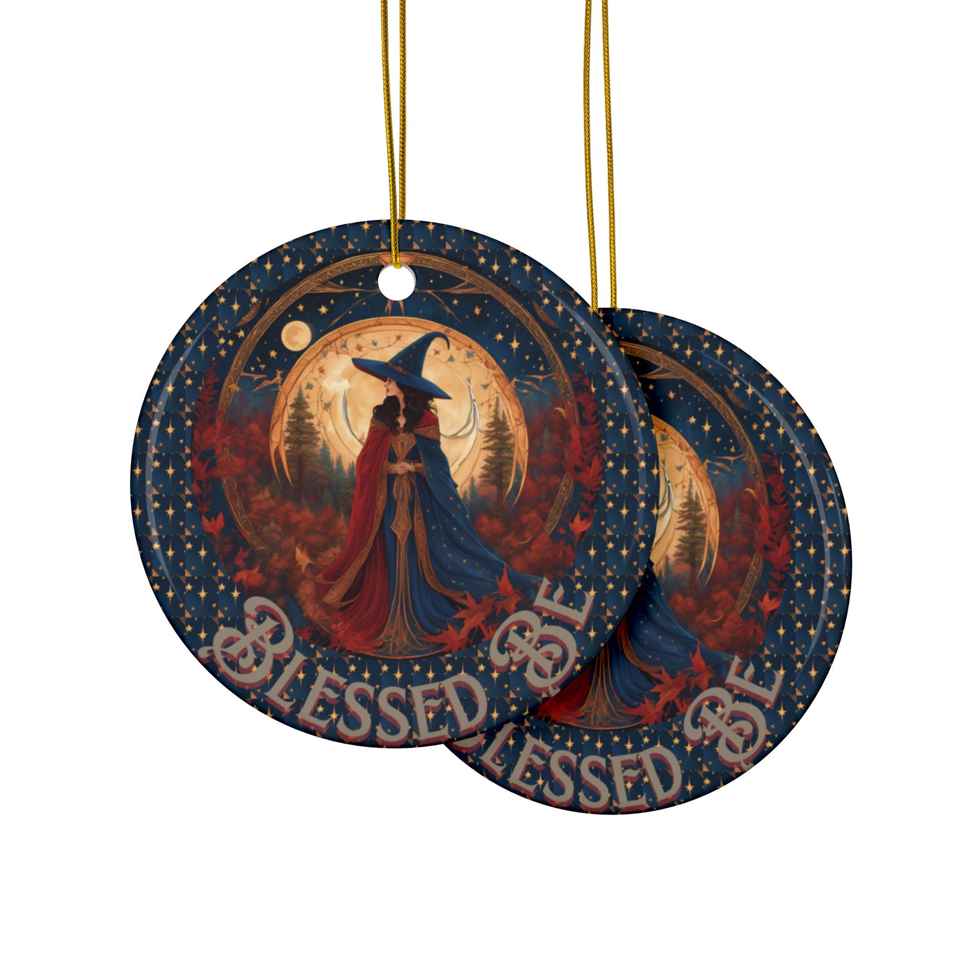 Magical Blessings Ceramic Ornaments, Witchy Home Decor, Yule Ornaments, Altar Decor, Gift for Halloween, Pagan Celebrations - Divine Mystic Moons