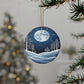Winter Full Moon & Snowy Woodland Yule Ornament