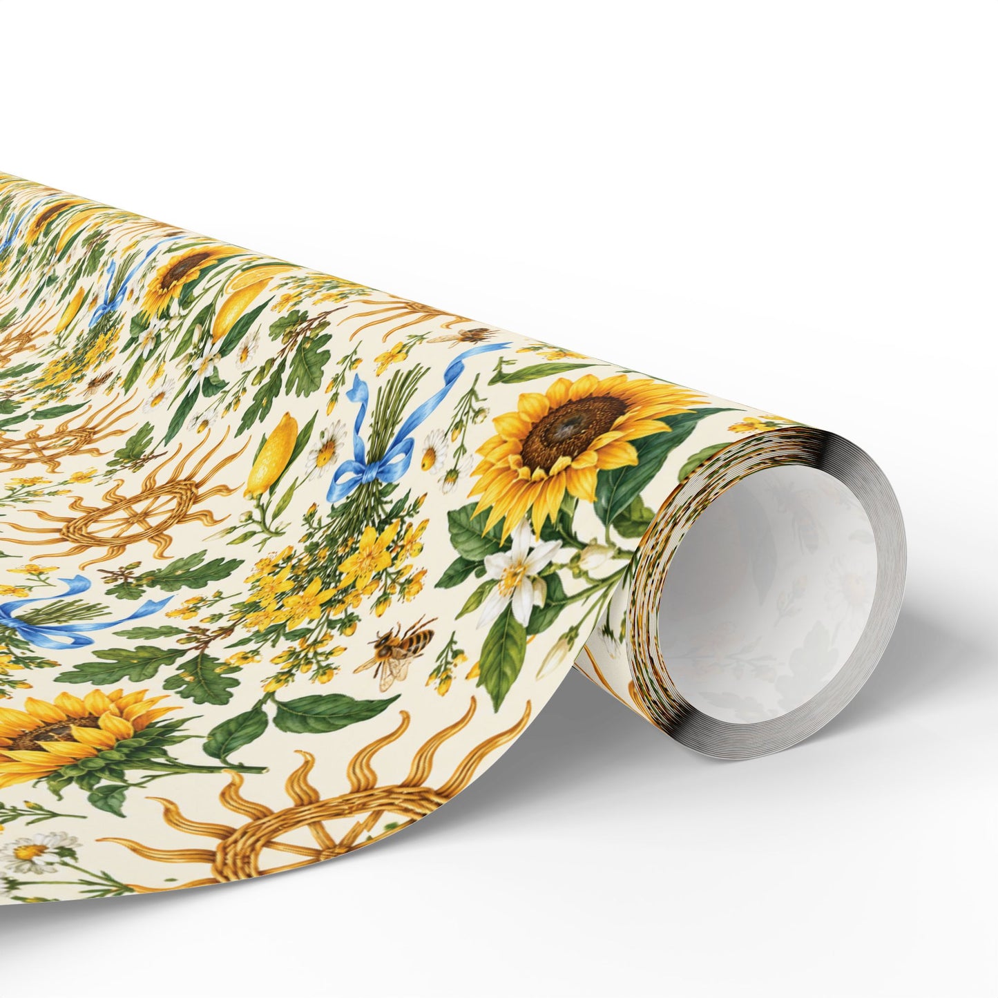 Litha Sunflower & Solstice Wheel Wrapping Paper