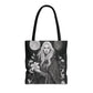 Mystical Floral Tote Bag, Witch Aesthetic Handbag, Boho Chic Shopper, Eco-Friendly Grocery Bag, Everyday Carryall, Gift for Her - Divine Mystic Moons