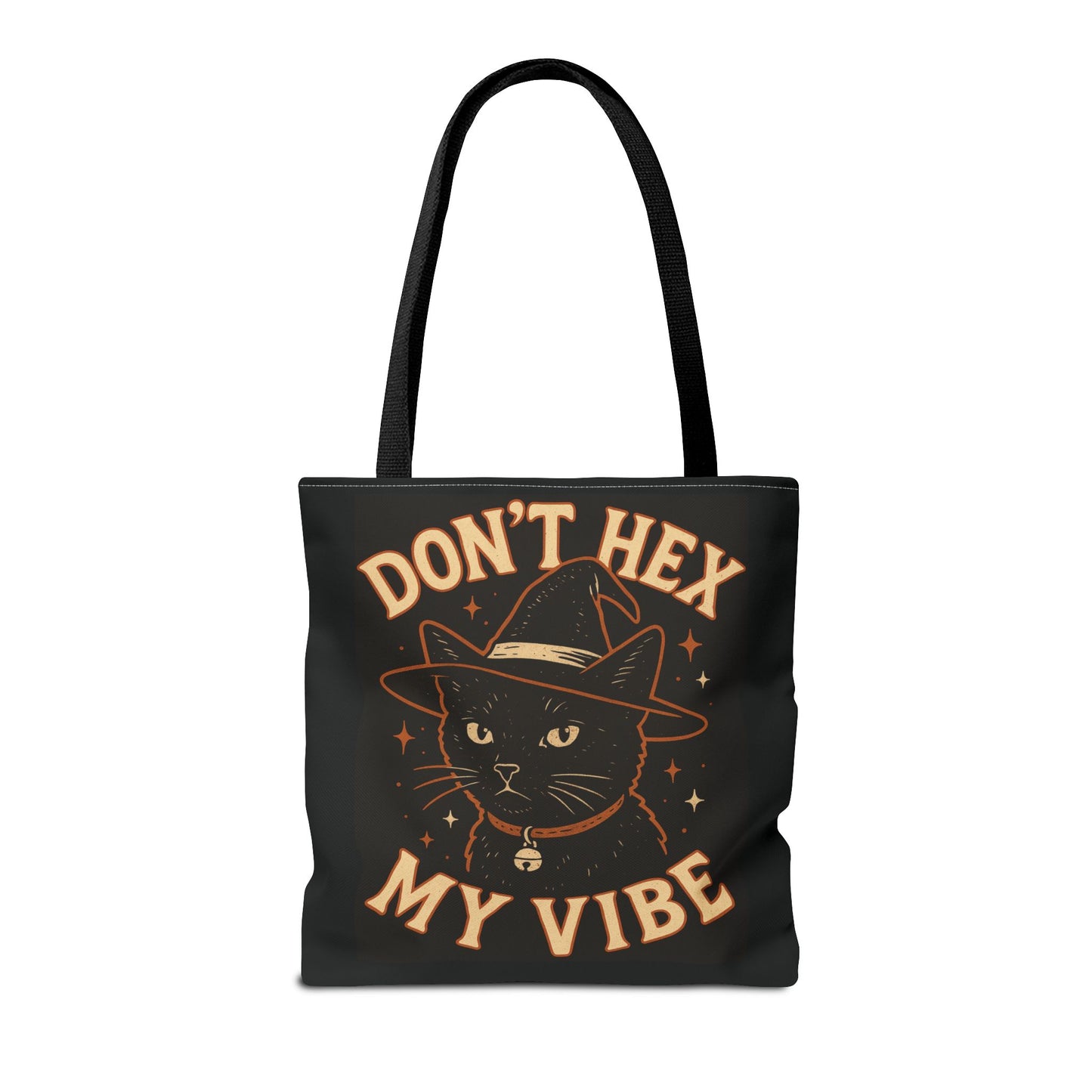 Dont Hex My Vibe Tote Bag Witchy Black Cat Bag, Funny Goth Witch Gift, Halloween Spellcaster Purse, Sarcastic Occult Accessory - Divine Mystic Moons