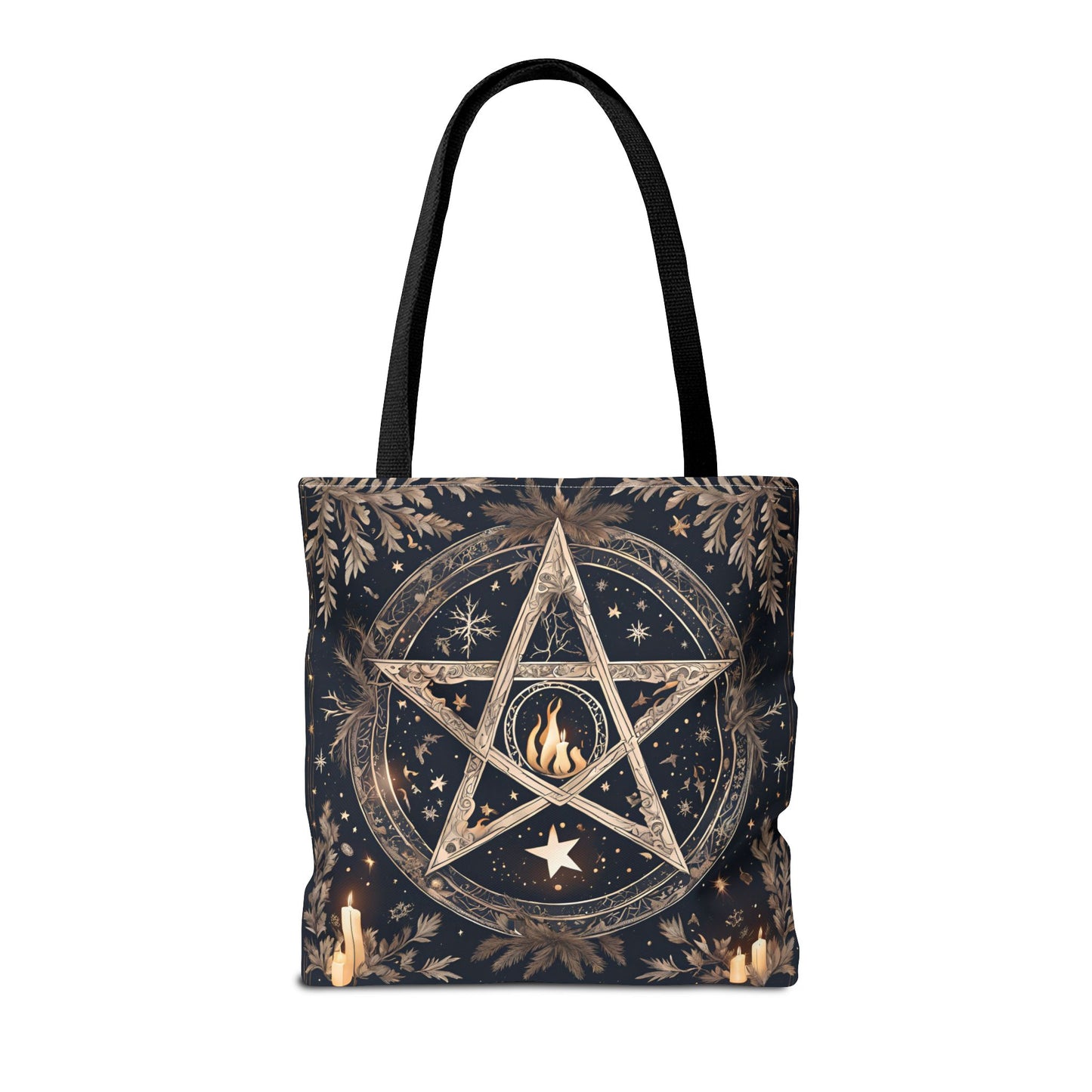 Mystical Pentagram Tote Bag, Witchy Accessories, Esoteric Gifts, Pagan Tote, Bohemian Style, Everyday Carryall - Divine Mystic Moons