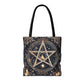 Mystical Pentagram Tote Bag, Witchy Accessories, Esoteric Gifts, Pagan Tote, Bohemian Style, Everyday Carryall - Divine Mystic Moons