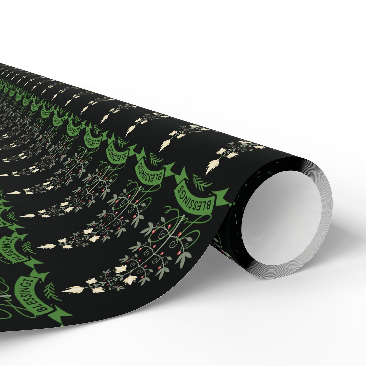 Botanical Yule Tree Wrapping Paper