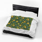 Ostara Sun & Daffodil Velveteen Plush Blanket – Lightweight Green Witch Spring Throw