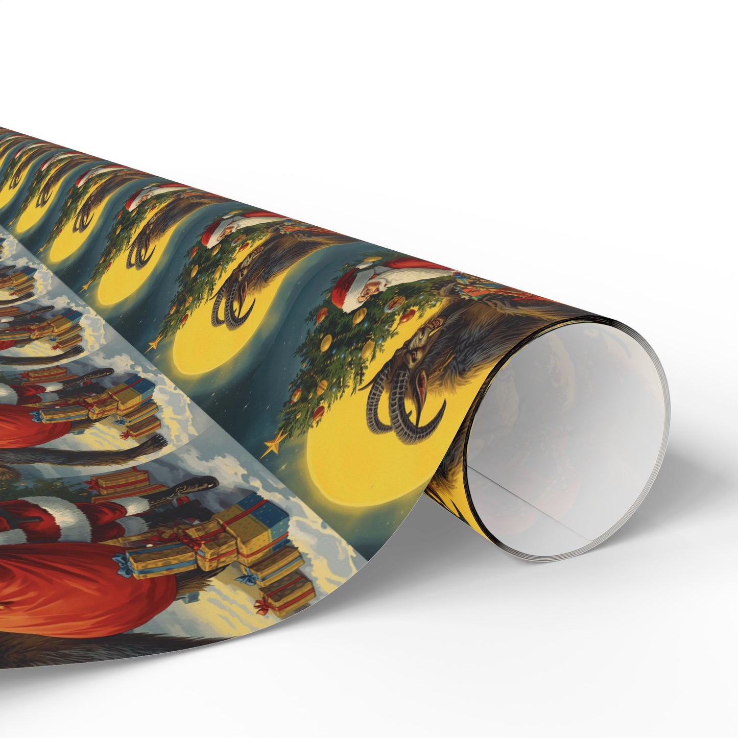 Krampus & Santa Winter Folklore Wrapping Paper