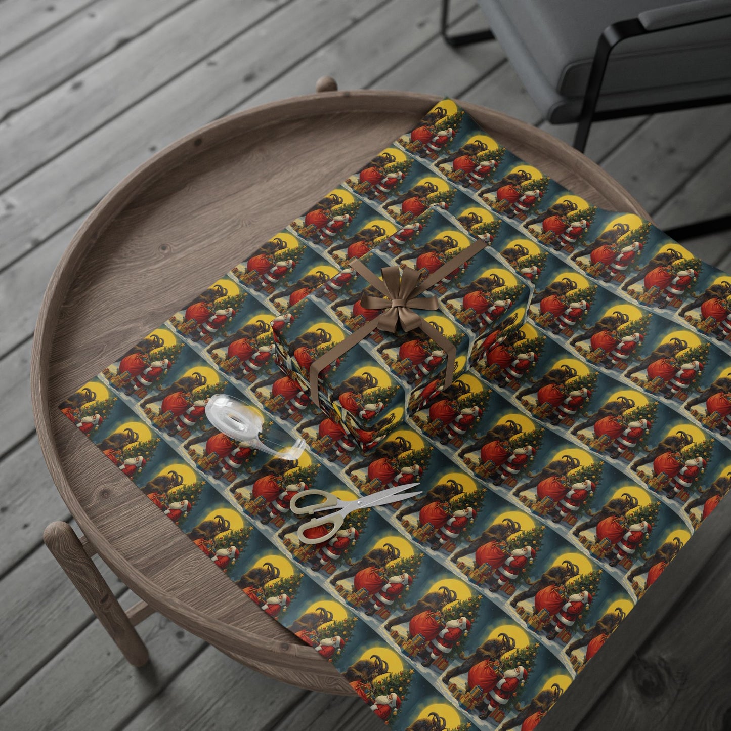 Krampus & Santa Winter Folklore Wrapping Paper