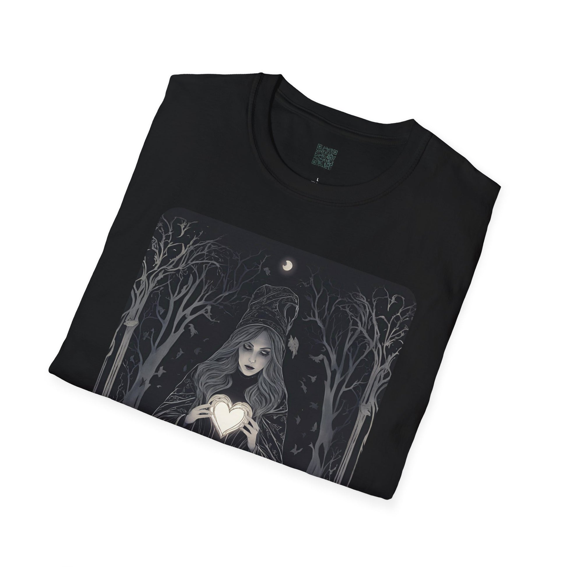 Hecate Greek Goddess, Mystical Heart Unisex T-Shirt, Gothic Style Tee, Crossroads, Magic, and Witchcraft Casual Wear, Vintage Aesthetic - Divine Mystic Moons