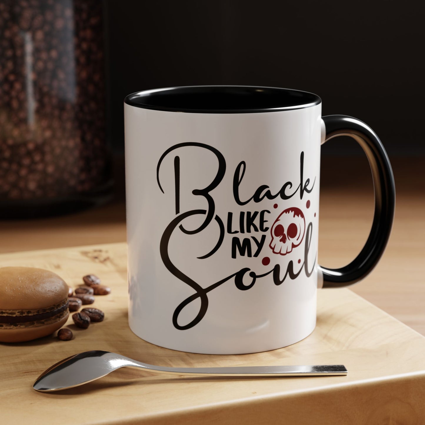 Gothic Coffee Mug, Perfect Gift for Dark Aesthetic Lovers, Unique Kitchen Decor, Halloween or Everyday Use, Black Like My Soul - Divine Mystic Moons