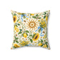 Litha Sunflower & Lemon Faux Suede Pillow | Summer Solstice Pagan Decor