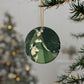 Antlered Woodland Maiden & White Deer Yule Ornament