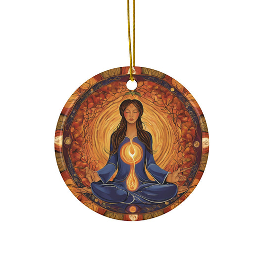 Meditation Spirit Ceramic Ornaments, Holiday Decor, Spiritual Gift, Zen Ornament, Home Decor, Reiki