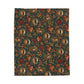 Mabon Squirrel & Hedgehog Velveteen Plush Blanket – Lightweight Autumn Woodland Throw