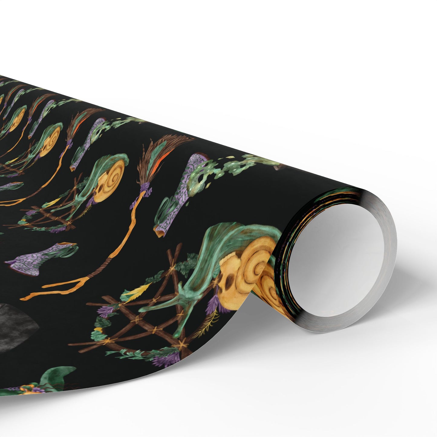 Midnight Witch Hat & Cauldron Wrapping Paper