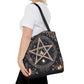 Mystical Pentagram Tote Bag, Witchy Accessories, Esoteric Gifts, Pagan Tote, Bohemian Style, Everyday Carryall - Divine Mystic Moons