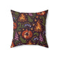 Beltane Fox & Bonfire Faux Suede Pillow – Purple Woodland Witch Decor
