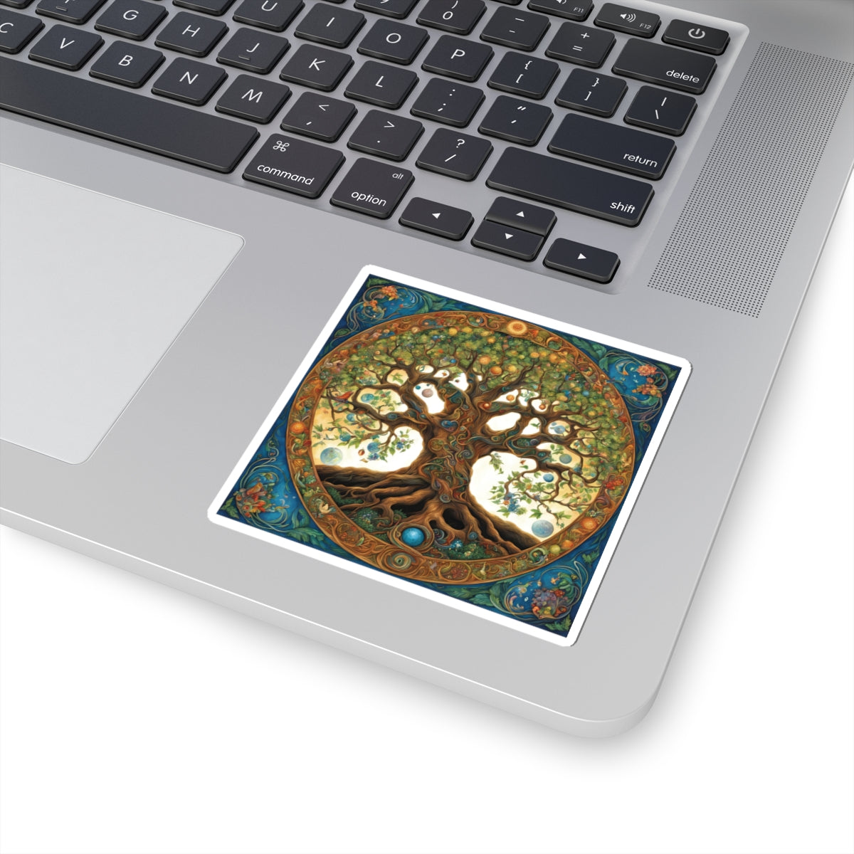 Tree of Life Kiss-Cut Stickers, Pagan Wiccan Sticker, Nature Inspired Decor, Laptop Decal, Spiritual Gift - Divine Mystic Moons