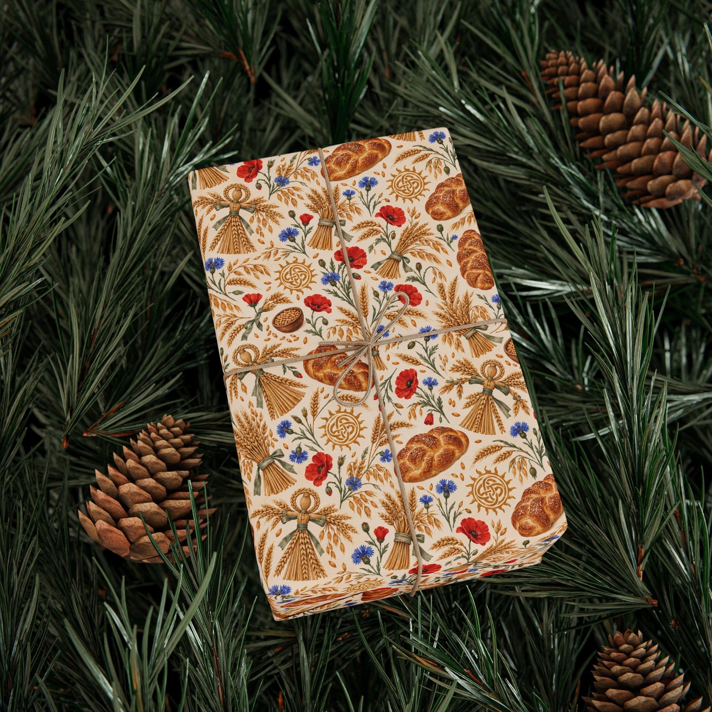 Lammas Golden Grain & Corn Dolly Wrapping Paper