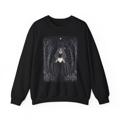 Mystic Heart Sweatshirt | Cozy Fall Fashion, Gift for Witchy Souls, Unisex Crewneck, Halloween Apparel, Autumn Vibes, Everyday Comfort - Divine Mystic Moons