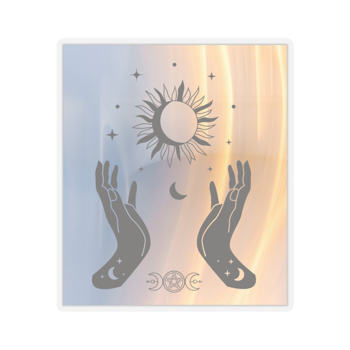 Stickers, Witch Hands Sun Moon Phases Mystical Art, Laptop Decal, Water Bottle Sticker, Planner Decor, Halloween Decorations, Mystical Gift - Divine Mystic Moons