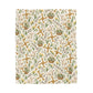Imbolc Lamb & Brigid’s Cross Velveteen Plush Throw | Lightweight Snowdrop Blanket