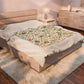 Imbolc Lamb & Brigid’s Cross Velveteen Plush Throw | Lightweight Snowdrop Blanket
