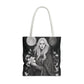 Mystical Floral Tote Bag, Witch Aesthetic Handbag, Boho Chic Shopper, Eco-Friendly Grocery Bag, Everyday Carryall, Gift for Her - Divine Mystic Moons