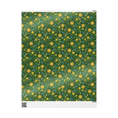 Ostara Golden Sun & Spring Meadow Wrapping Paper