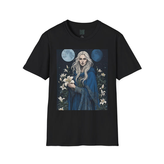 Mystical Moon Goddess T-Shirt, Celestial Art Tee, Witchy Fashion, Gift for Her, Witchy Aesthetic, Occult Apparel - Divine Mystic Moons