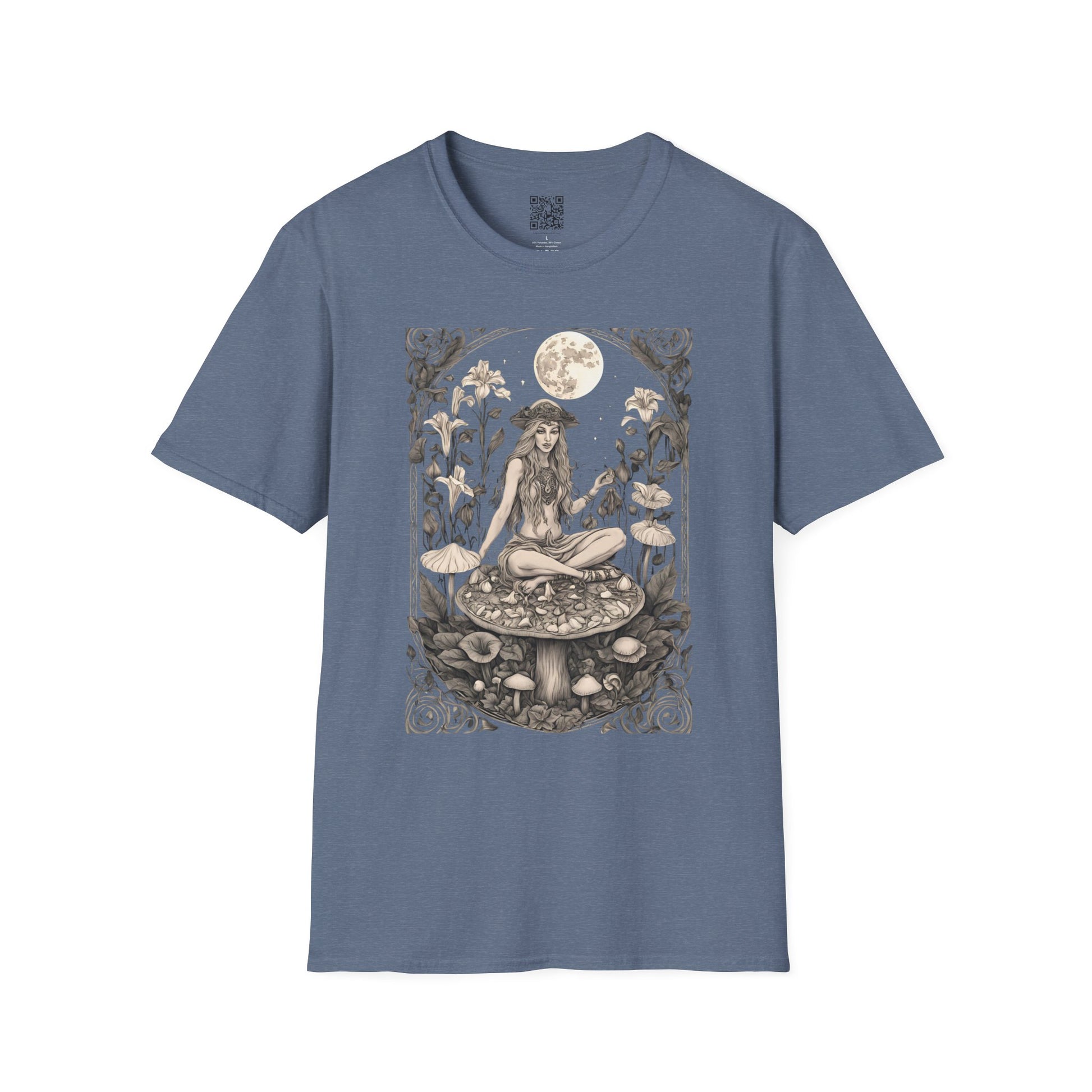 Whimsical Nature-Inspired Unisex T-Shirt, Bohemian Tee, Gift for Nature Lovers, Mushroom Design, Eco-friendly Apparel - Divine Mystic Moons