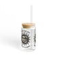 Live by the Sun Love by the Moon Glass Tumbler  16oz Iced Coffee Cup with Bamboo Lid & Straw, Celestial Witchy Drinkware - Divine Mystic Moons