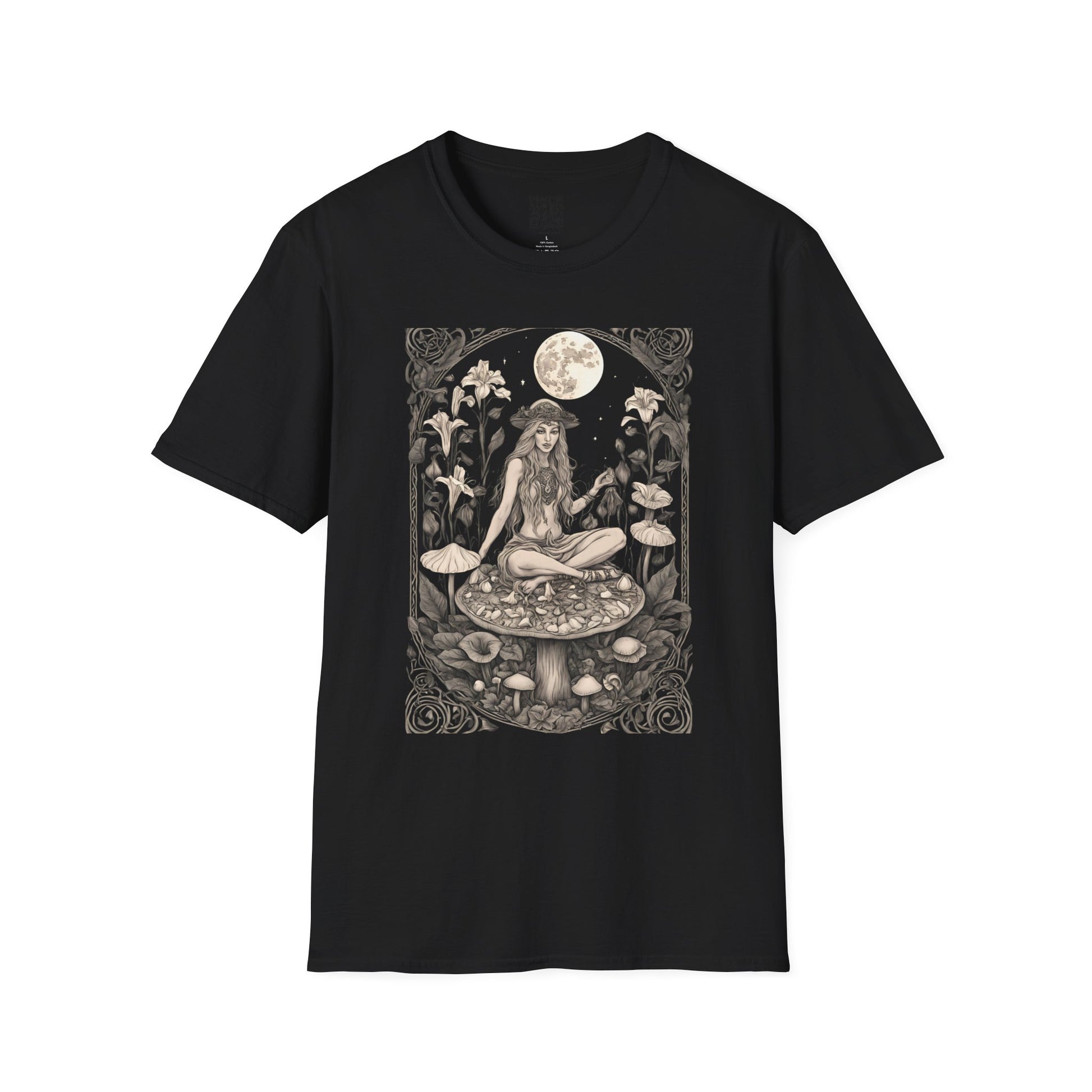 Whimsical Nature-Inspired Unisex T-Shirt, Bohemian Tee, Gift for Nature Lovers, Mushroom Design, Eco-friendly Apparel - Divine Mystic Moons