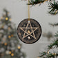 Golden Pentacle & Sacred Flame Yule Ornament