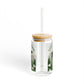 Imbolc Blessings Witchy Glass Cup – 16oz Tumbler with Bamboo Lid & Glass Straw Wheel of the Year Drinkware, Perfect for Pagans Wiccans Green Witch