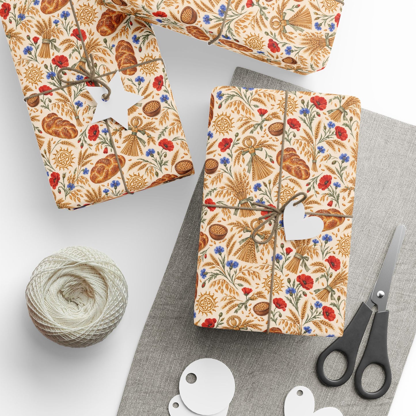 Lammas Golden Grain & Corn Dolly Wrapping Paper