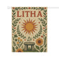 Litha Summer Solstice Banner Sun and Sunflowers Pagan Altar Decor, Sabbat Wall Hanging, Wheel of the Year Wiccan Celebration Art - Divine Mystic Moons