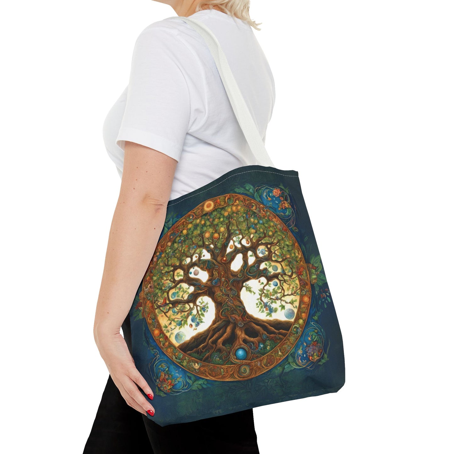 Tree of Life Witches Tote Bag - Witchy Witchcraft Wicca Eco-Friendly Shopper, Spell Book Accessories, Halloween Gift, Reusable - Divine Mystic Moons